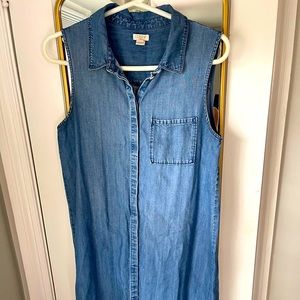Denim J Crew sleeveless dress— size small.